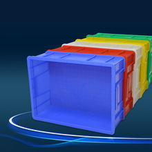 蓝色塑料周转箱批发长方形加厚胶箱可带盖子大号物流周转箱