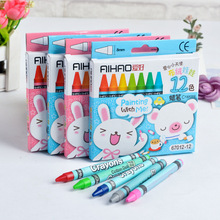 厂家批发新款儿童画笔韩国创意卡通文具学生奖品爱好8色12色蜡笔