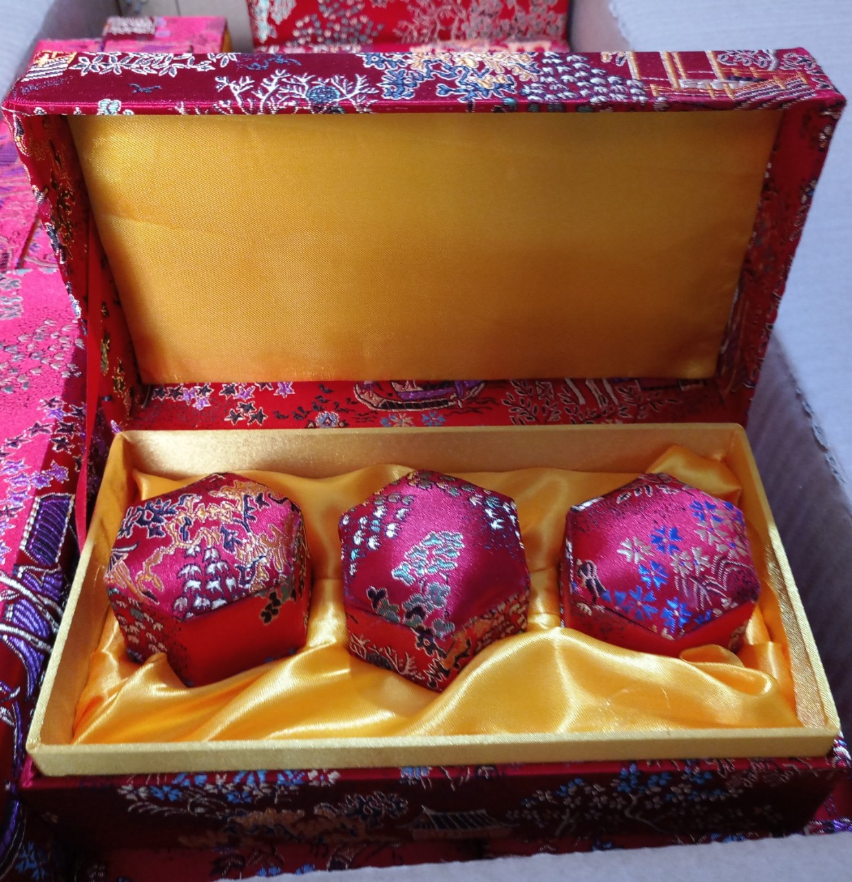 绸缎安宫牛黄包装盒清心丸锦缎包装盒牛黄安宫丸锦盒中药丸空盒子