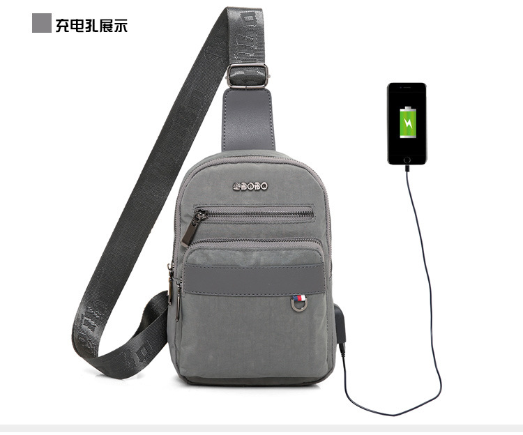 博蔔BOBO男女時尚休閑USB胸包 型號0695支持批發遠銷國內外現貨