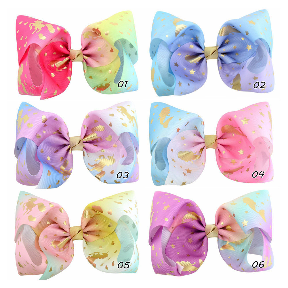 New Cute Style Cartoon Sequins Ribbed Children's Bow Hairpin display picture 1