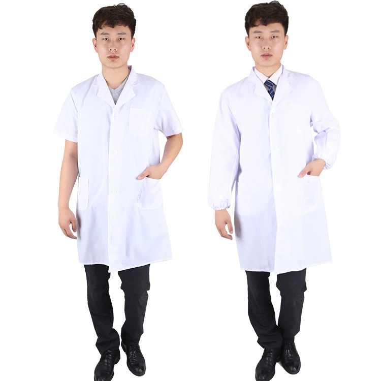 Оптовая Продажа с фабрики белый лабораторный халат с длинным рукавом мужская и женская одежда для врачей с коротким рукавом летняя аптека рабочий лабораторный халат тонкий облегающий крой