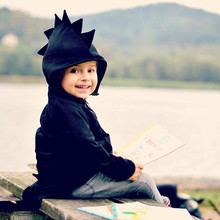 童裝恐龍怪獸連帽棉衣ins加絨加厚秋冬1-5歲童裝一件代發