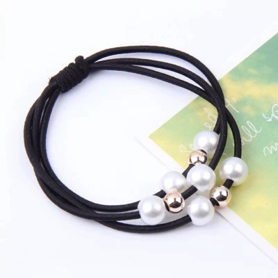 Fresh durable hair rope from pearl for adults, three in one, simple and elegant design