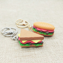 仿真食物面包三明治鑰匙扣包包服飾掛件掛飾創意禮品仿真玩具批發