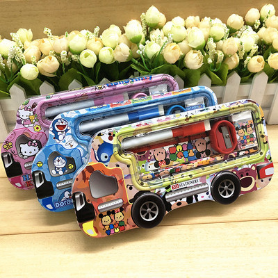 创意小学生文具套装 儿童学习用品 卡通铁笔盒六一礼品 文具礼盒|ru