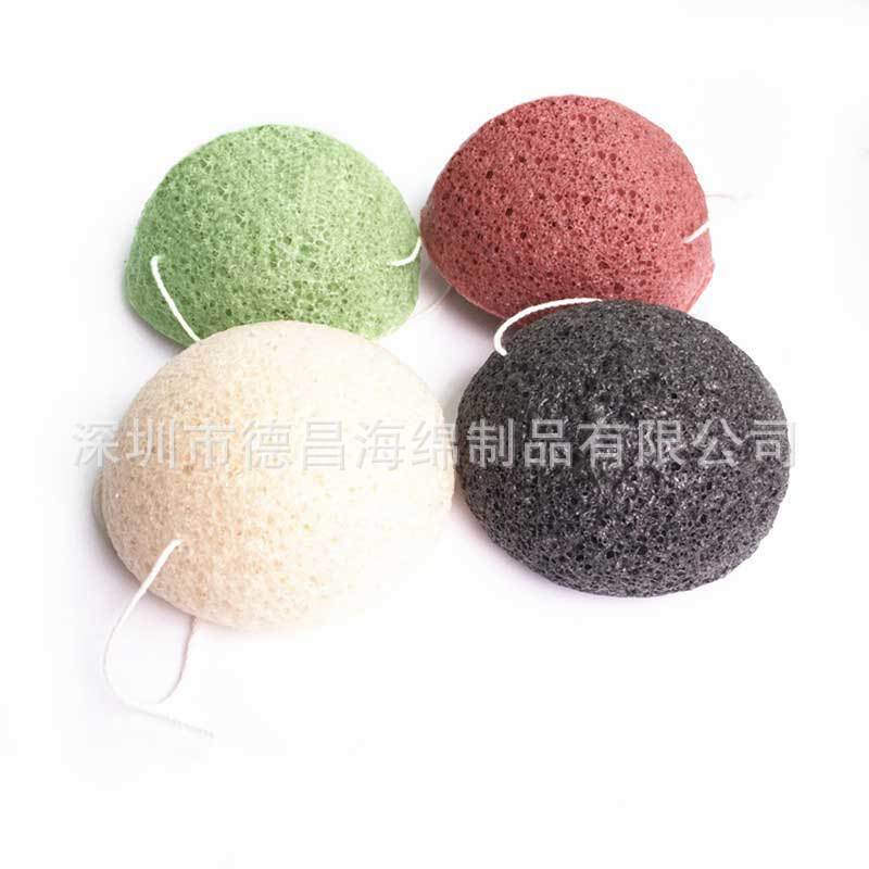 洗脸扑洗颜棉 魔芋洁肤去角质海绵洁面扑 海藻竹炭洗脸海绵