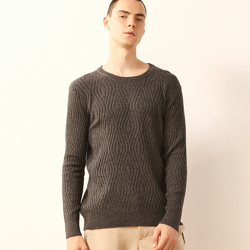 Manufactor Direct selling Autumn and winter new pattern man Cashmere sweater Socket T-shirts Diamond Solid Long sleeve keep warm thickening sweater