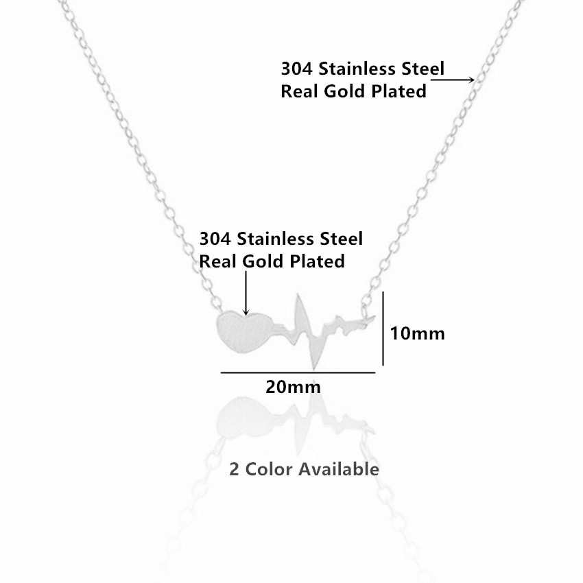 Heartbeat Curve Pendant Necklace display picture 13