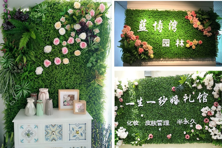 Simulated Milan lawn plant wall, green plant wall, Hao storefront decoration, eucalyptus artificial turf, plastic artificial background wall pic 5