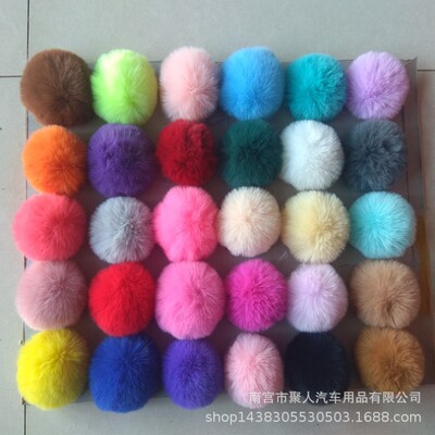 machining Produce Rabbit Hair ball 4 5 6 7 8 9 10cm a centimeter Imitation Fox Hezi Hair ball Pendant