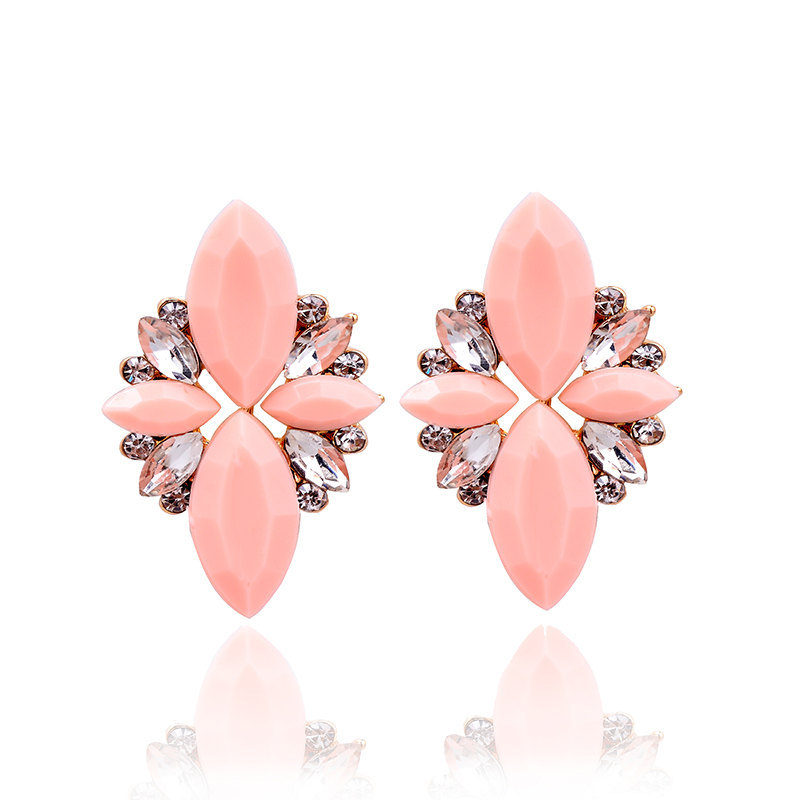 Banquet Occasion 1 Pair Glam Geometric Alloy Plating Artificial Crystal Resin Women's Drop Earrings