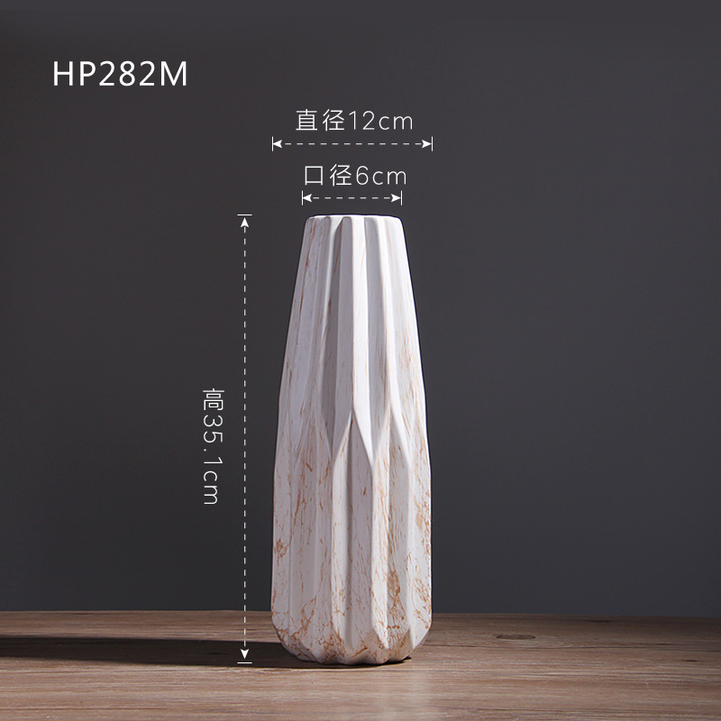 Nórdico jarrón de mármol de cerámica moderna sala de estar casera creativa entrada mesa de comedor modelo decoración de la habitación al por mayor