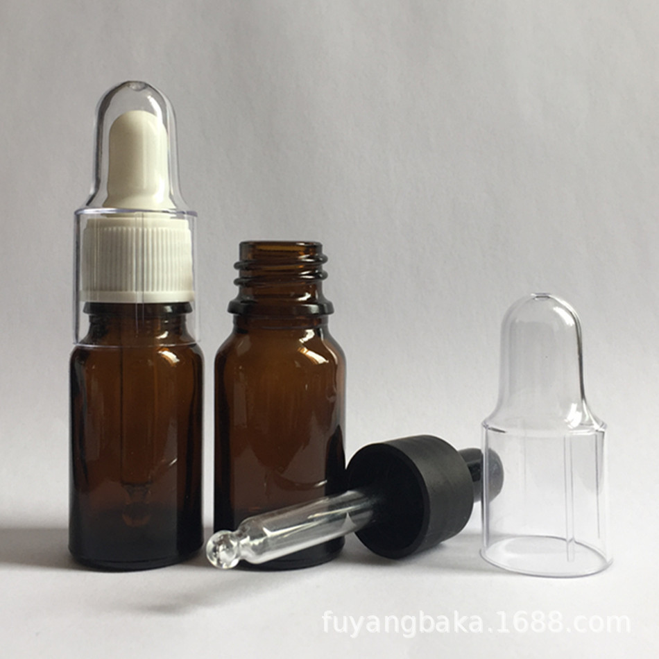 10ML乳液瓶 原液瓶 精华液瓶 玻璃瓶配胶头滴管塑料防尘罩