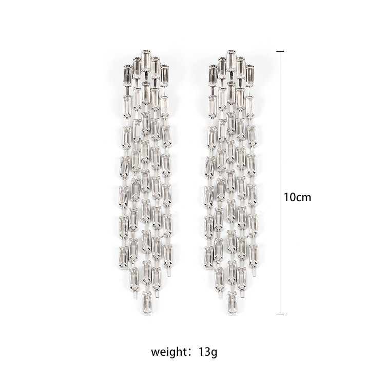 14g Weight No Inlaid Inlay Material Earrings Classification Housewarming, Business, Wedding, Birthday Occasion Copper Material Geometric Pattern Women'S Gender Gold, Silver Color New Popular Tassel Exaggerated Fashion All-match Earrings Wholesale 无