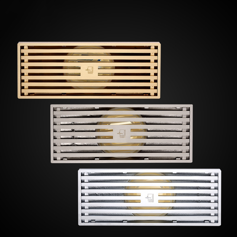 潛水艇淋浴房長方形地漏全銅防臭大排量長條型隱形衛生間加長地漏