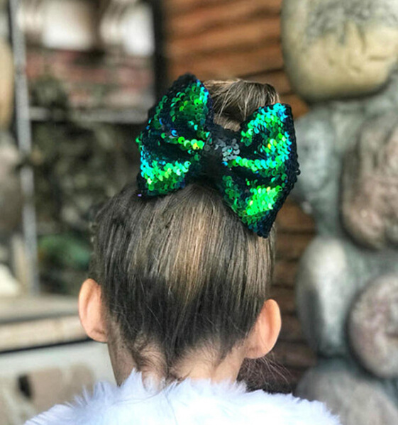 Double-sided children's big hairgrip with bow