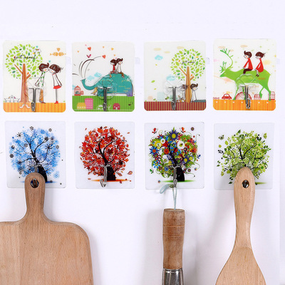 强力无痕粘钩 大号卡通免打孔厨房卫生间墙壁门背浴室粘胶挂钩|ms