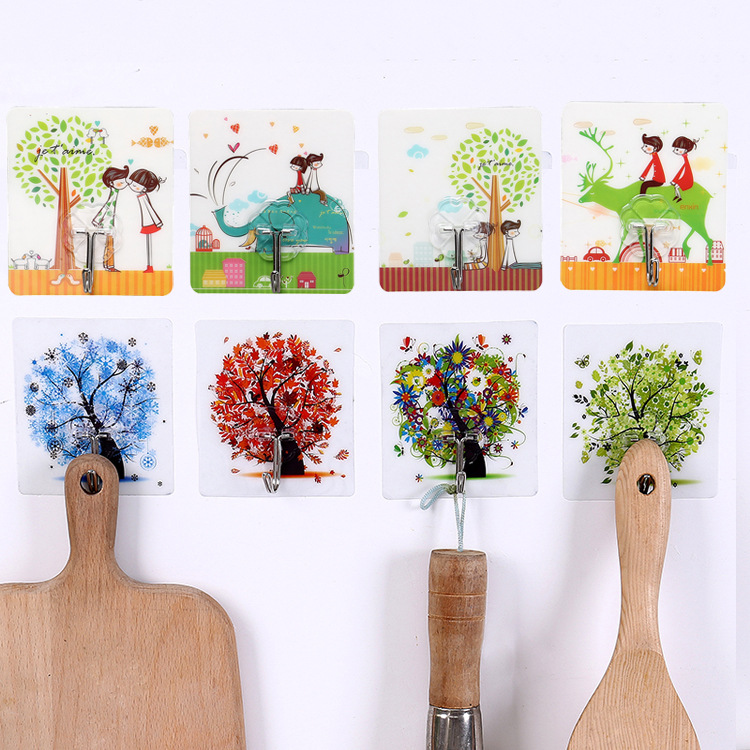 强力无痕粘钩 大号卡通免打孔厨房卫生间墙壁门背浴室粘胶挂钩|ms