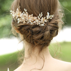 Hairpin hair clip hair accessories for women headdress Wedding Hair Comb gold hand Comb Wedding Jewelry hair ornament