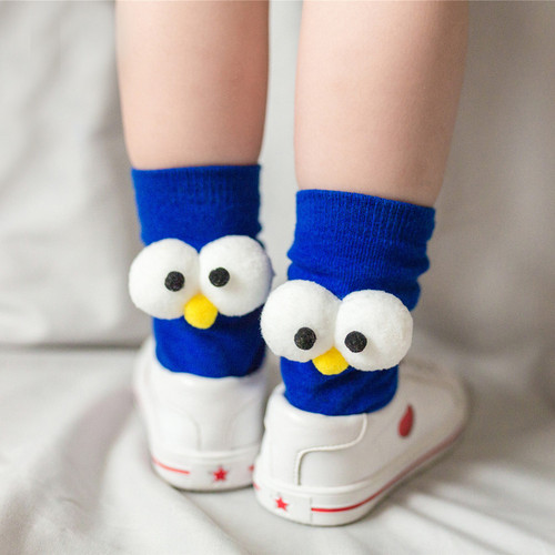 5 pairs Children's stage performance Cartoon socks Three-dimensional big birds eyes  stockings for boys and girls parent-child socks cartoon baby pile of socks