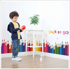 新款XL7147彩色筆兒童臥室客廳背景牆貼自粘可移除裝飾畫廠家批發