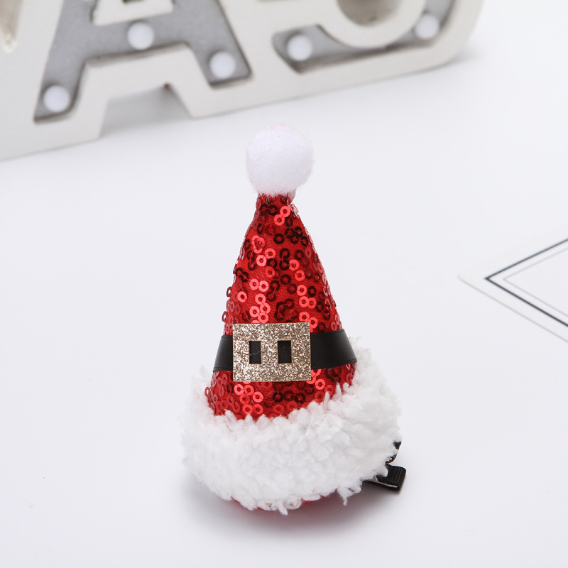 Weihnachts Rote Pailletten Kleine Hut Schleier Haarnadel Großhandel Nihao Schmuck display picture 9