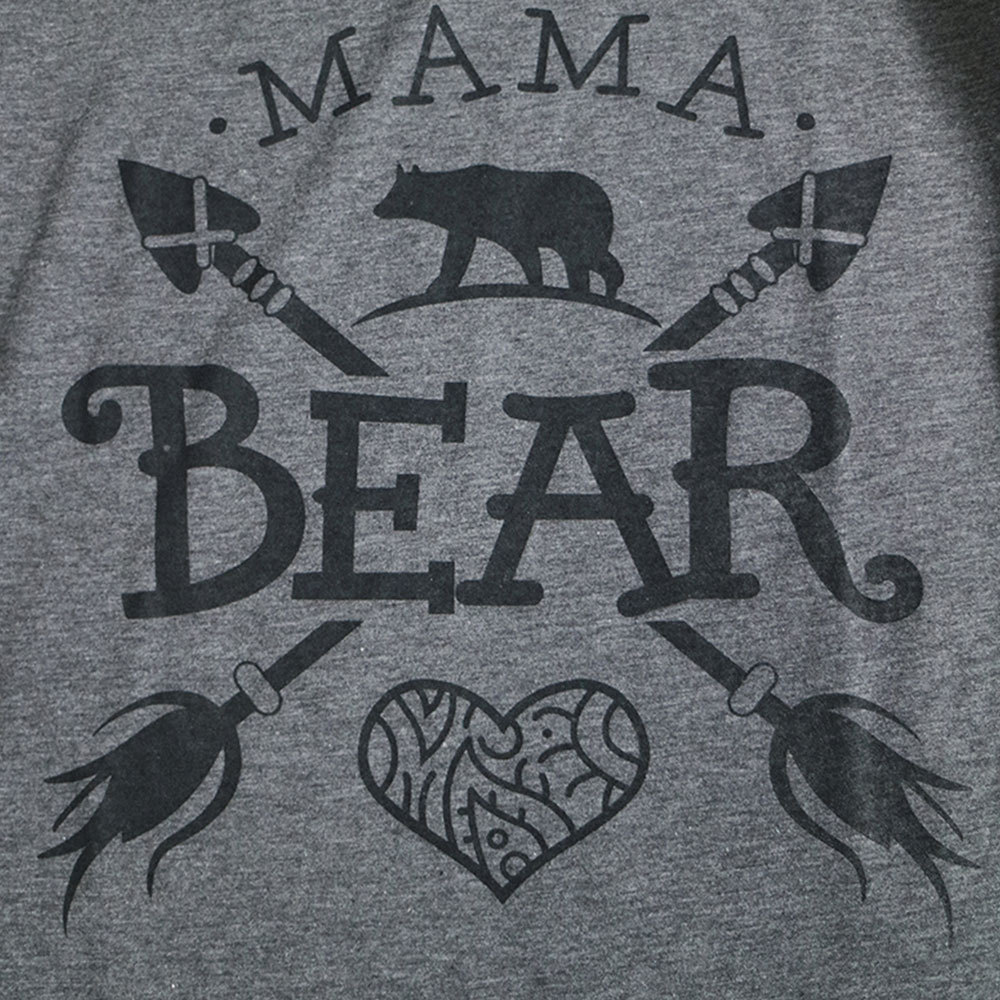 Loose Fit Summer T Shirt for Women Unique Bear Print Short Sleeve Casual Style Wholesale Available