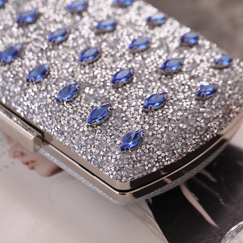 New Diamond-encrusted Evening Bag Women's Evening Dress Party Dress Clutch display picture 14