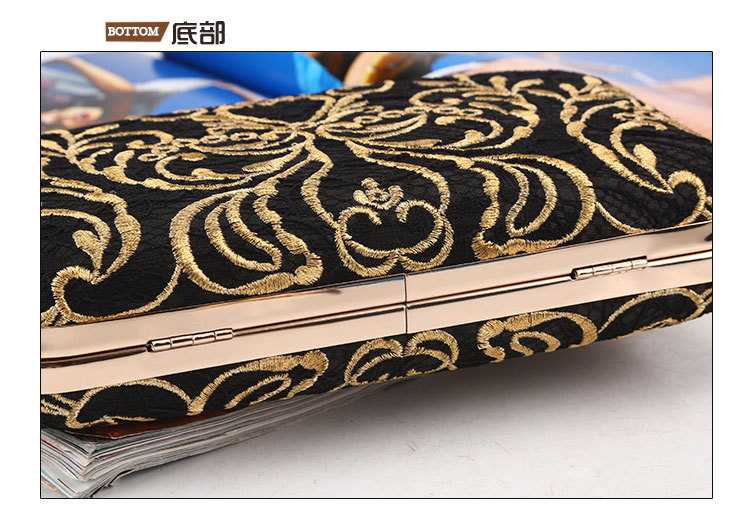 Cross-border Embroidery Dinner Bag Classic Evening Dress Bag Banquet Clutch Bag Lady Wholesale display picture 4