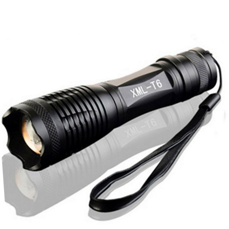 宁波西店工厂 XMLT6伸縮拉管强光手电 18650充电LED手电筒批发