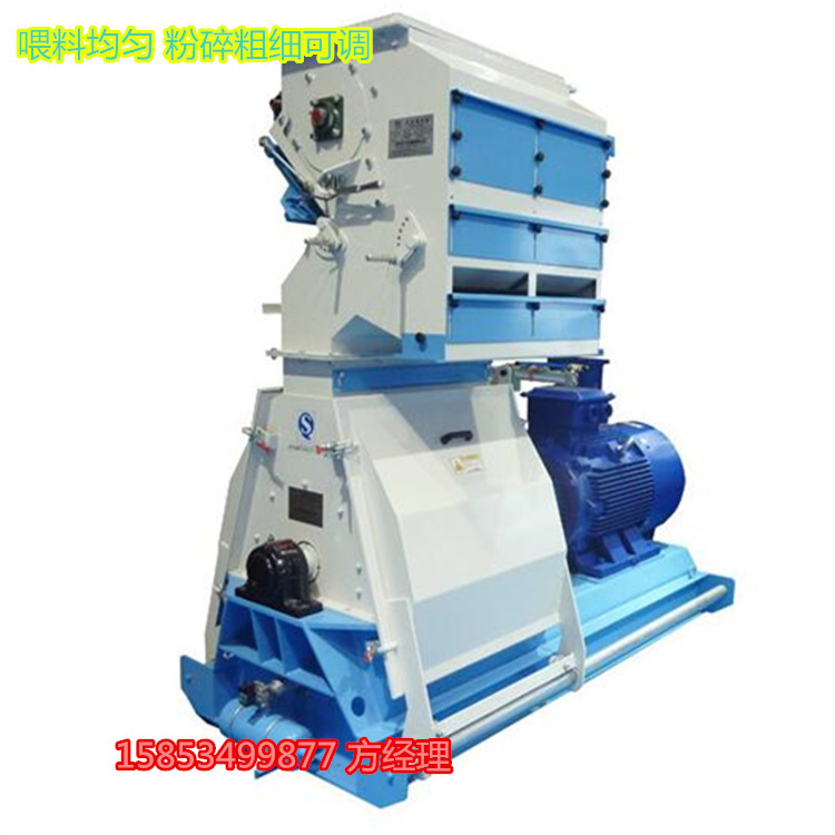 山东双鹤鸡猪牛羊饲料粉碎机，玉米豆粕饲料粉碎机机组 自动上料