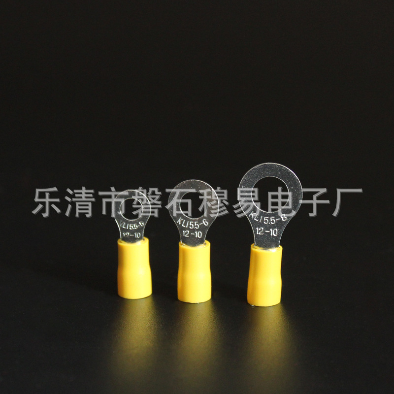 OT圆形接线端子端头冷压接线端子铜鼻子RV1.25 -3-4-5-6-8-10-12