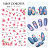 Summer ultra thin adhesive Japanese lavender nail stickers contains rose, fake nails for nails, sticker, flowered