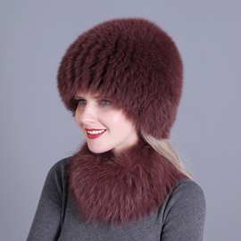 皮草帽子女冬天狐狸毛脖套秋冬季韩版护耳民族风蒙古帽百搭成人帽