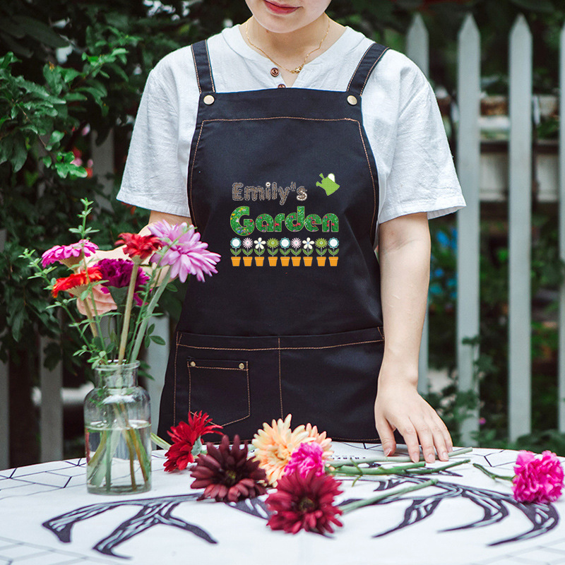 Tienda de flores jardinería campo artesanal delantal Cruz pelo hornear flor artista asistente Ropa Trabajo empleado babero personalización