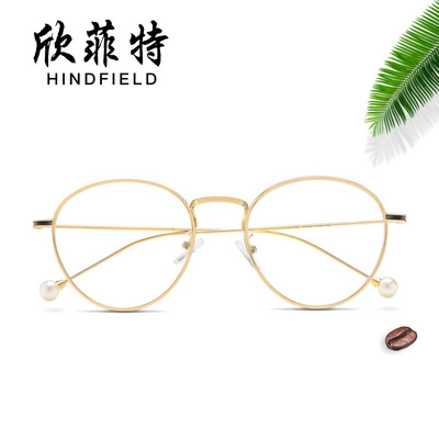 新款防蓝光平光镜韩版复古圆框眼镜架配件镜框个性金属平光眼镜83|ms