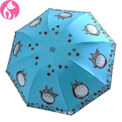 Manufactor supply customized Cartoon comic Totoro Thirty-five Manual Thermal transfer Vinyl ultraviolet-proof Umbrella