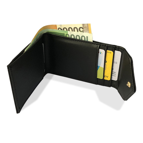 厂家直销创意款PU皮搭扣钱包男多卡位WALLET银行卡包一件代发