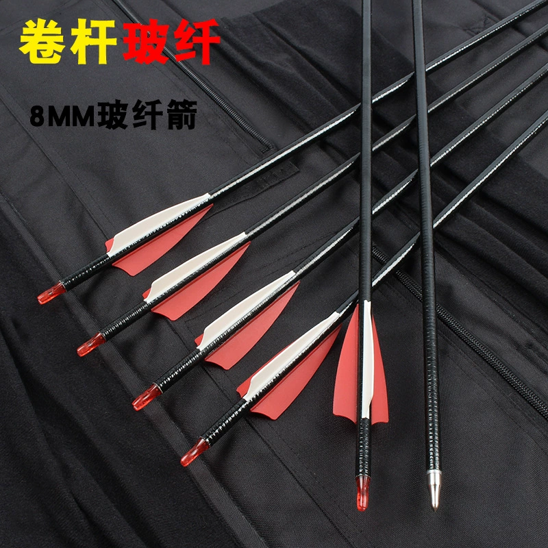 Изогнутый стержень стрела из стекловолокна композитный лук стрельба из лука стрела Сменная головка армированная стекловолокном пластиковая стрела с резьбой прокатанная 8 мм стрела из стекловолокна