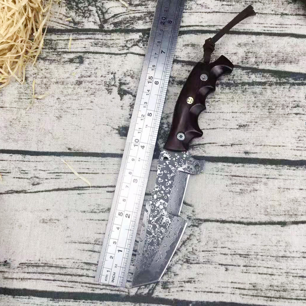 Camp Saber gift tool Keel one Pattern steel manual Damascus outdoors Survival Straight Knife