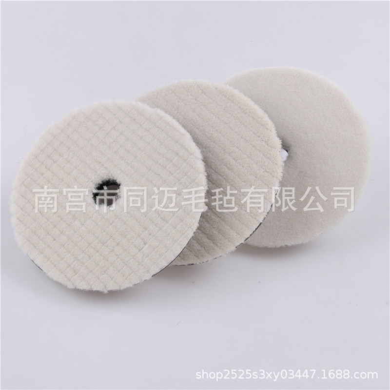 厂家供应 6寸150mm汽车美容打蜡短毛自粘研磨抛光轮日式羊毛盘