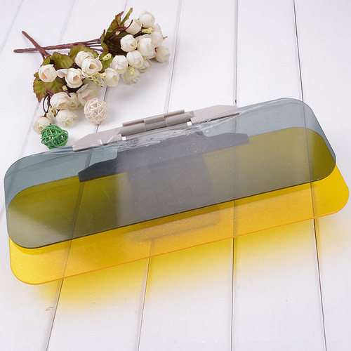 Car driver's goggles, day and night, increased polarized anti-glare, anti-high beam, night vision eye protection sun visor clip