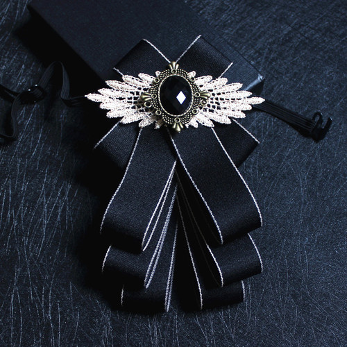 Men's suit collar, formal shirt, multi-layered bow tie for host, opening clothing accessories, bow tie