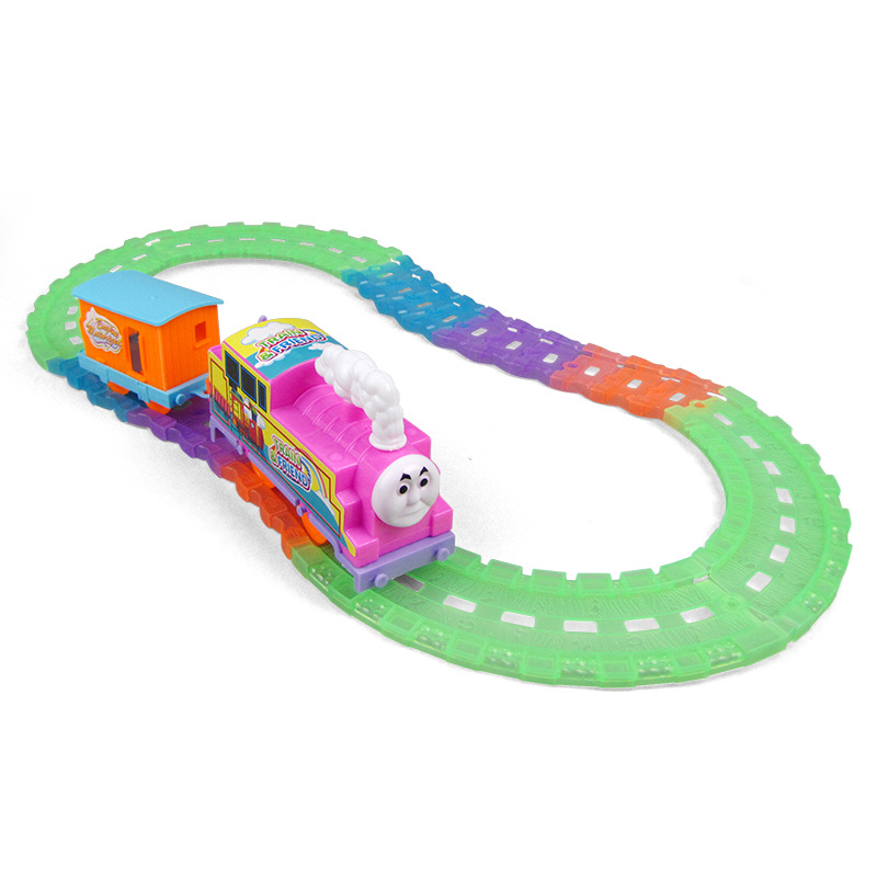 Envío gratuito eléctrico DIY variedad tren de tren mercado nocturno de juguete puesto de exposición Venta caliente venta directa de fábrica de juguetes