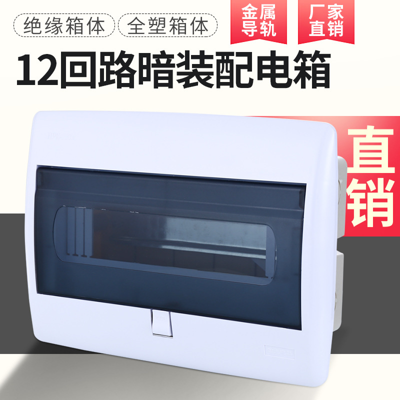 厂家直销 12位 暗装工程10回路箱 全塑透明10位空开箱 便宜配电箱
