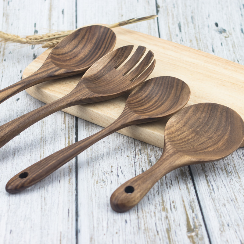 厂家供应相思木 泰国柚木汤勺 家居厨房中式木质小勺批发