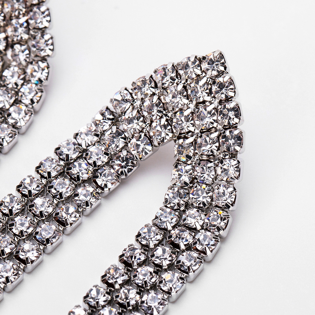 Fashion Alloy Diamond earring Geometric (Golden)NHJE1071-Golden