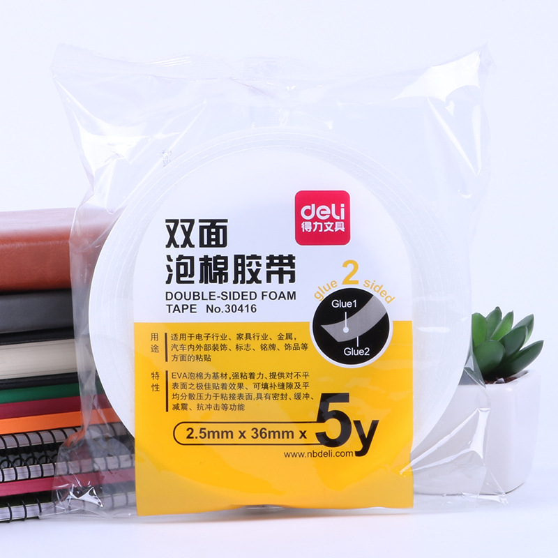 Effective 30416 Sponge rubber Double-sided adhesive foam ( 36mm*5y ) Double sided tape Strength Bubble gum