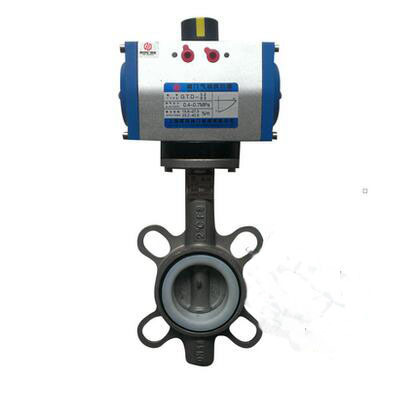 气动蝶阀不锈钢对夹衬氟蝶阀D671F D671X-16P DN50 65 80 100 200